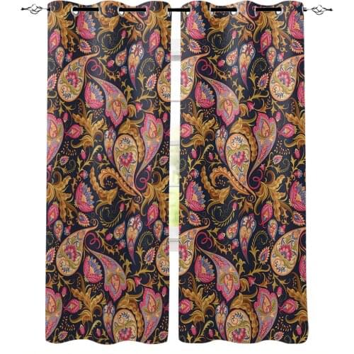 Indian Ethnic Flower Paisley Blackout Curtains For Living Room Window Curtains For Bedroom Kitchen Curtains Drapes Blinds