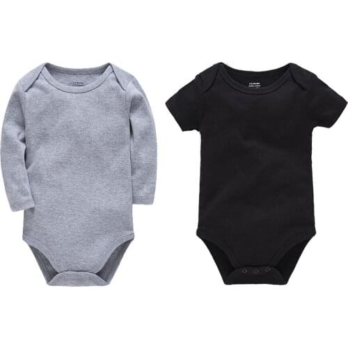 Kavkas Baby Boy Girl Clothing Cotton Newborn Grey Long Sleeve Black Short Sleeve Two Piece Set Bodysuits الصبي الطفل مجموعات