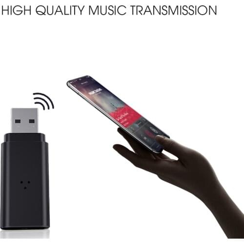 Kebidumei USB Bluetooth 5.0 Audio Stereo Receiver Wireless Handsfree Bluetooth Adapter Dongle Kit For Speaker For Iphone Car