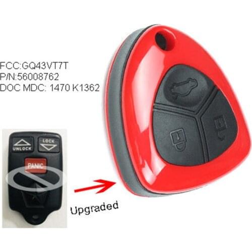 Keyecu Upgraded Replacement Remote Transmitter Fob for Dodge Chrysler Jeep FCC ID: GQ43VT7T, PN: 056008762, 56008762