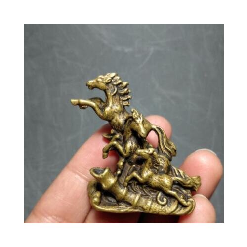 China antique Pure copper Horse Pentium Steadily high Small fragrant insert