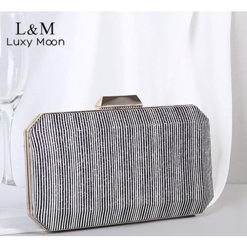 Clutch Purse Wedding Bridal Chain Luxury Designer Handbag Elegant Lady Party Evening Bag Small Silver Shoulder Sac A Main X487H