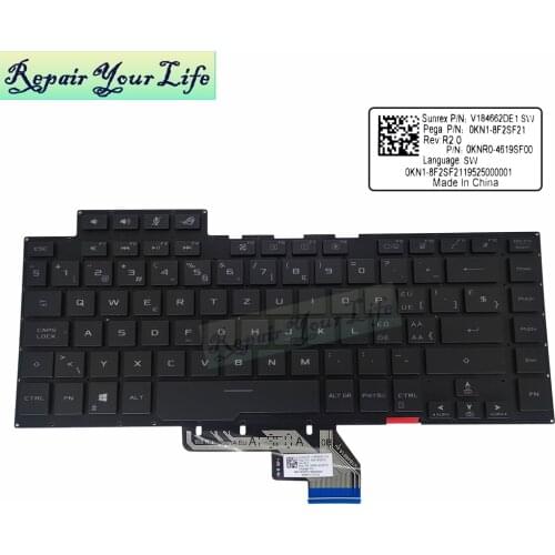 SW WB Belgium RGB Backlit keyboard for Asus GU502L GU502GW GA502 GA502IV ROG Zephyrus S M Gaming notebook PC Swiss keyboards