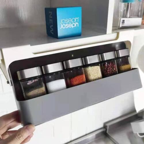 Kitchen Storage Rack Under-Shelf Spice Organizer Self-Adhesive Under Desk Drawer Hidden Storage Punchfree Bottle Holder Tools