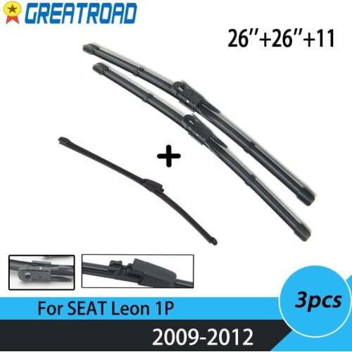 Windshield Windscreen Wiper Blades For SEAT Leon 1P Front Rear Wiper Set 2009 2010 2011 2012 26"26"11"