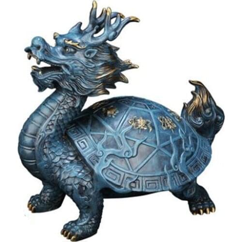 Copper dragon turtle statue placed pieces of Feng Shui home decoration hotel office family decoration accessories home decor