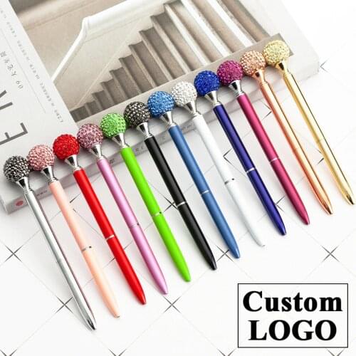 Metal Ballpoint Pen Gift Multi Crystal Pen Luxury Ballpoint Pen Wedding Birthday Gift Engraved Name Custom Logo Pens for Writing