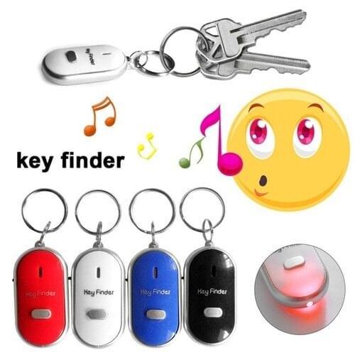 Mini Key Finder Anti-lost Beeping Whistle Flashing Remote Control By Sound Locator Keyring Tag Tracker Office Home Use Keyfinder