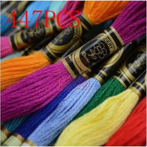 Embroidery Thread Similar DMC 100% Cotton Cross Stitch Thread Floss Skein Free Shipping1Lot= 447PCS Highly Recomended