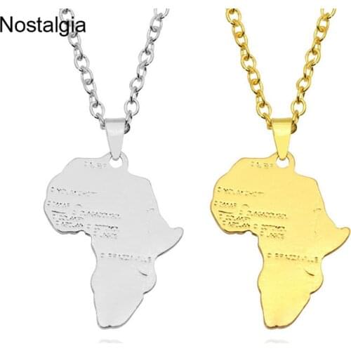 Nostalgia African Map Necklace Ethiopian Jewelry Black Panther Wakanda Hip Hop Pendant Mens Womens Trendy 2018
