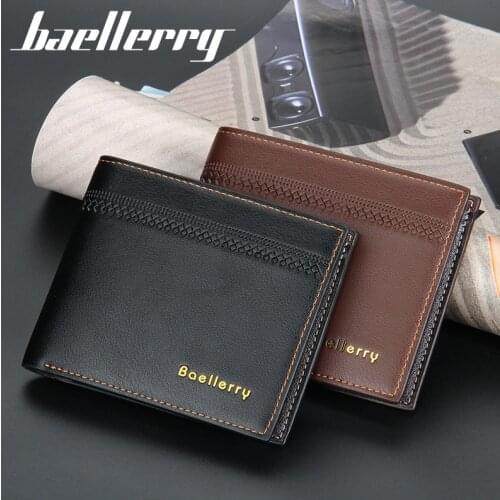 Baellerry Wallet Mens Short Version Multi-card Position Wallet Thin Top Quality PU Leather Purse Card Holders Mony Bag