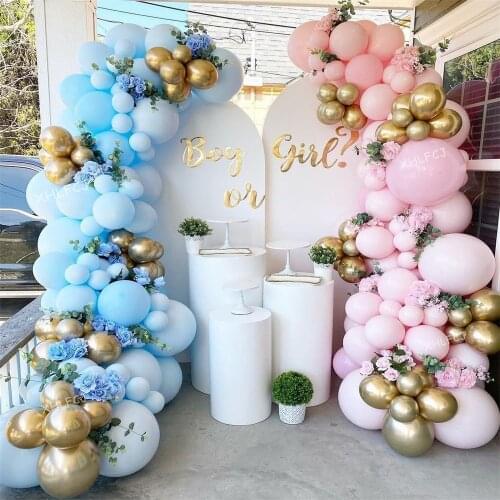 80pcs Pink Blue Gold Balloon Garland Arch Kit Chrome Latex Ballon Baby Shower Gender Reveal Party Supplies Birthday Decor Globos