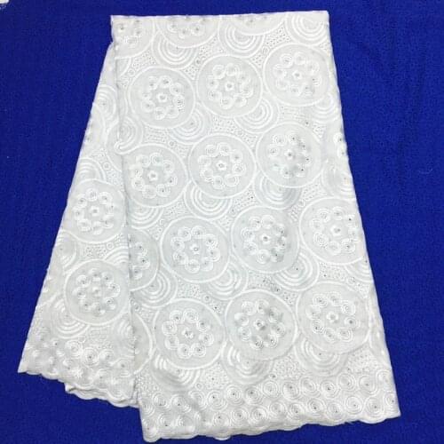 Swiss Voile With Stones Nigerian Cotton African Guipure Polish Lace Fabric Milk Silk Swiss Voile Lace Fabric White For Dress