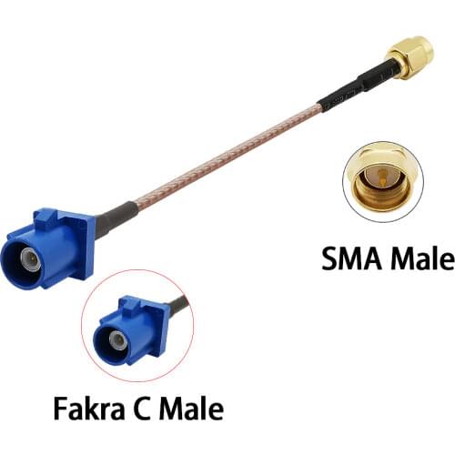 SMA Male Plug to Fakra C Male Plug Adapter GPS Antenna Connector RG316 Extension Cable Pigtail for VW for Seat for Benz for Ford