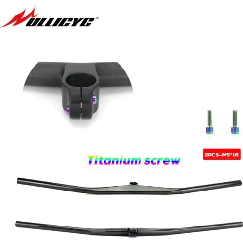 ULLICYC UD Carbon One-shaped Integrated MTB Handlebar Bicycle Riser 2° degree With 40/50/60/70mm Stem MTB Titanium screw