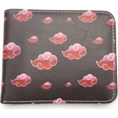 High Quality Kakashi Sasuke Black Leaf Village Konoha Ninja Wallet PU Leather Short Purse with Coin Pocket Card Holder