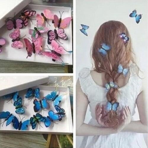 4PCS Butterfly Hair Clips Bridal Hair Accessories Wedding Photography Costume happy