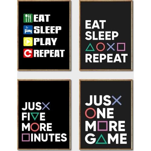 Life is better in 2 Player Gamer Poster Prints Modern Minimalist Gaming Quotes Canvas Painting Wall Picture Boys Room Decoration