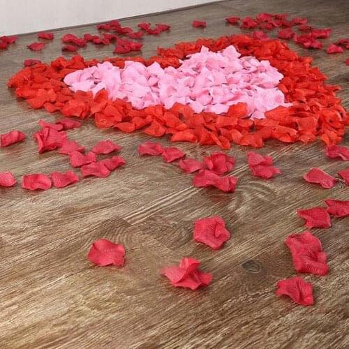 1500Pcs Fake Rose Petals Valentines Day Party Artificial Filigree Anniversary Romantic Evening Wedding Decoration