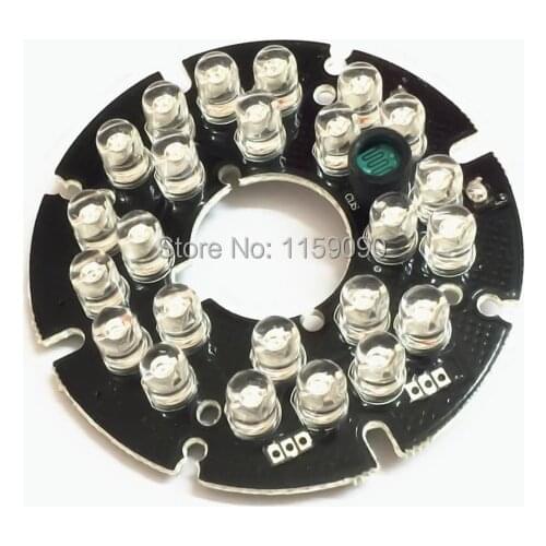 2Pcs New 24 LEDs 90 Degrees 5mm Infrared Bulbs 850nm IR Board Illuminator For CCTV Camera