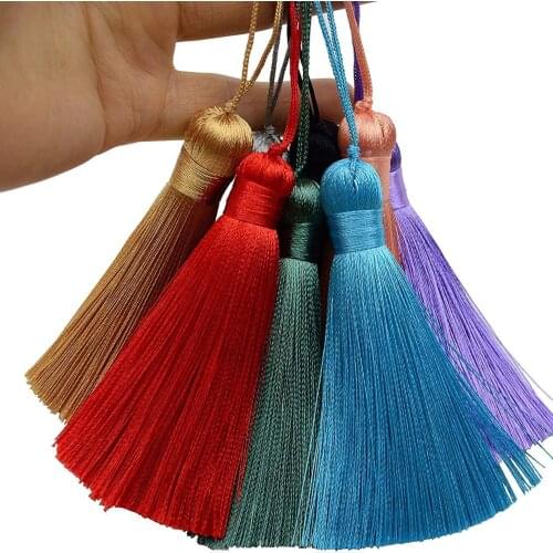 2Pcs/Lot 8cm Silk Tread Tassel Jewelry Curtain Garment Decor Accessory For DIY Key Chain Cellphone Bag Fringe Trim Pendant