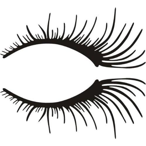 2Pcs Eyelashes Light Eyebrow Car Stickers Body Sticker Decals Car Door Blocked Scratches Black Silver CT-643