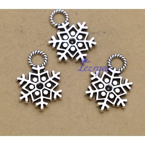 40pcs/lot--21x14mm, Antique silver plated snowflake charms,DIY supplies, Jewelry accessories