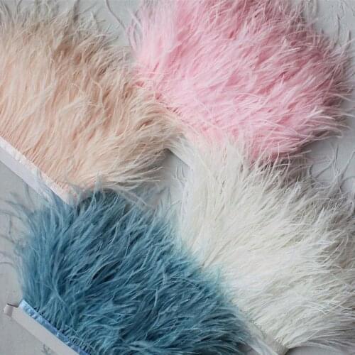 5-10 Meter Ostrich Feathers Trim 8-11 CM Plumes Ribbon For DIY Wedding Clothing Sewing Crafts Accessories Wholesale High Quality