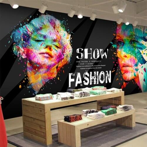 Hand painted watercolor wallpaper personalized graffiti 3D cosmetics TV background wall mural fashion beauty salon beauty salon