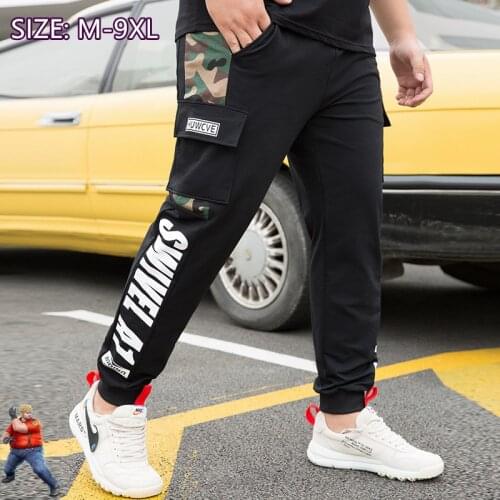 Camo Pants Men Sports Strethced Cargo Sweatpants Joggers Harem Trousers Plus Size 6XL 8XL 9XL With Many Pockets Male Sweatpants
