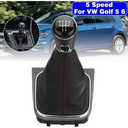 Car Gear Shift Red Line Dust Cover For Volkswagen For Golf Car Gear Shift Red Line Dust Cover Leather Case Car Accessories