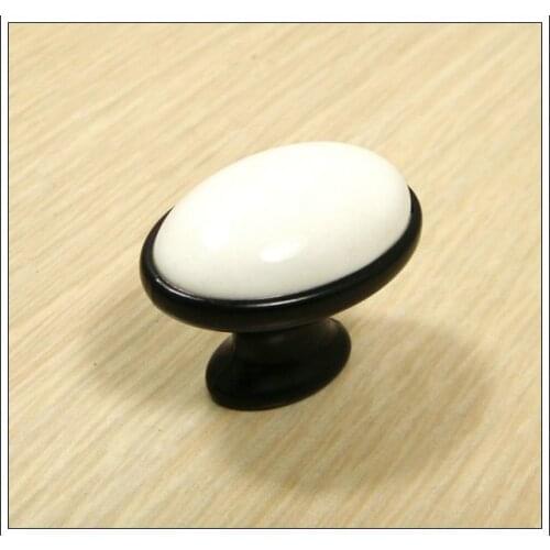 Decorative Design Black Ceramic Zinc Alloy Kitchen Cabinet Furniture Knobs (L:40mm,W:30mm)