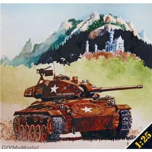 DIYMyModeI USA M24 Chaffee Xiafei light tank DIY Handcraft Paper Model KIT Handmade Toy Puzzles Gift Movie props