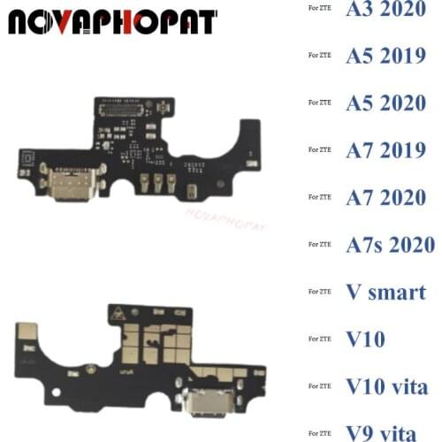 For ZTE Blade A5 A3 A7 A7s V Smart 2020 2021 USB Dock Charging Port Plug Charger Flex Cable Microphone MIC Board 10pcs/lot
