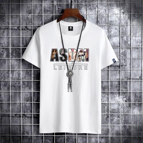2021 NEW Letter Printing 100% cotton Men T Shirt Hip-Hop Cotton T-shirt O-neck Summer Male Causal Tshirts Fashion Loose Tees D44