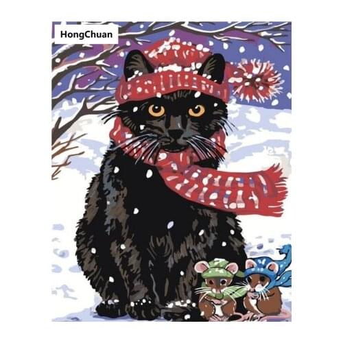 Scarf Cat Mural 5D DIY Full Square/Round Diamond Painting Diamond Embroidery Diamond Cross Stitch Home Decoration Gift