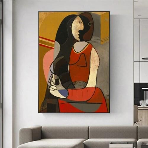 Seated Woman Pablo Picasso Canvas Paintings Reproductions World Famous Art Prints Picasso Abstract Wall Pictures Home Wall Decor