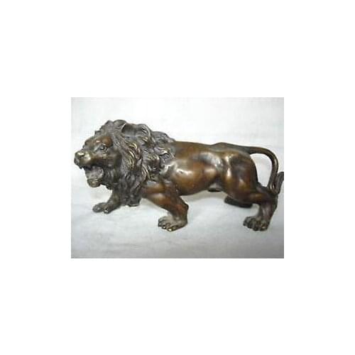 Chinese Old 4.8" Copper Bronze Collectible bronze lion statue Statue Door Knocker decoration bronze factory outlets