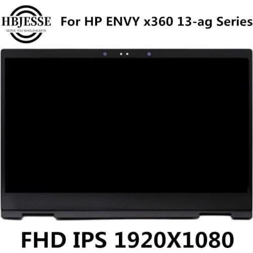 LP133WF4 SPA4 FHD IPS LED LCD Touch Screen Glass Panel Assembly + Bezel for HP ENVY x360 13-ag Series laptop screen replacement