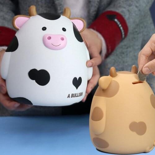 Small Piggy Bank Money Boxes Storage Kids Toys Home Decor Cute Cow Shatterproof Money Saving Box Children Piggy Money Bank