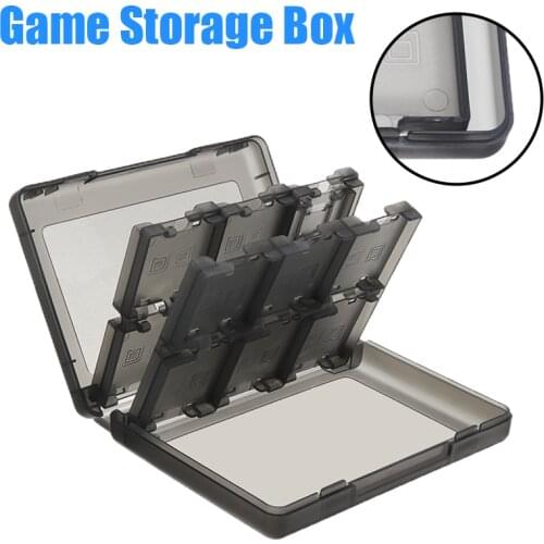 Mayitr 1pc 28 in 1 Game Card Case Holder Durable Hard Plastic Cartridge Storage Box For DS 3DS Black