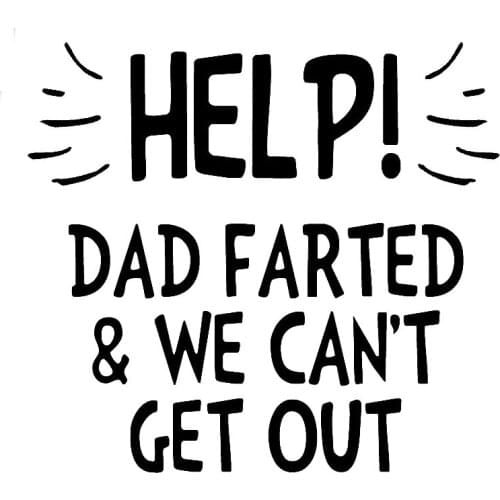 Help Dad Farted Vinyl Car Stickers Window Decal Vinyl Car Decals Modern Bumper Pattern Cute T075