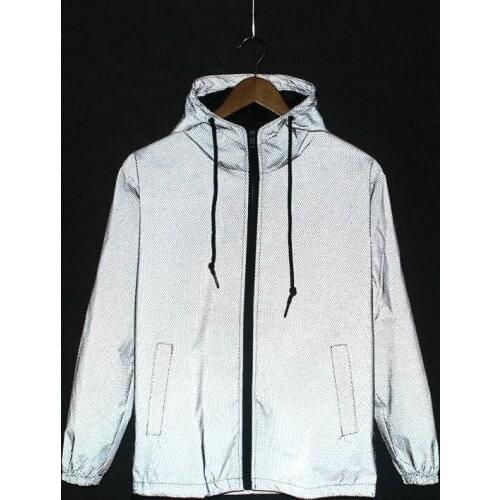 2020 New Mens and Womens Jacket 3 M reflective Jacket night glowing Men and Women Lovers Jacket windbreaker with Hooded jacket