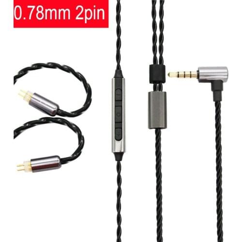 Newest 2Pin 0.78mm microphone earphone cable 1964 QDC UE2PDIY headphone wire For Weston W4R ue18 es3 es5 JH1964 Replace cable