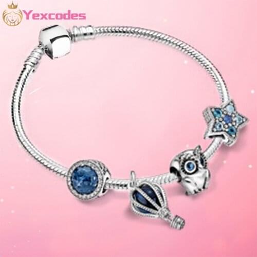 New Auspicious Owl Crystal Pendant Charm Lady Bracelet, Holiday Birthday Valentines Day New Year Gift, Brand Bracelet Gifts