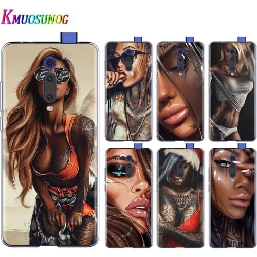Sexy Sleeve Tattoo Girl For Xiaomi Redmi 9I 9T 9A 9C 9 Prime 8A 8 7A 7 6A 6 5 5A 4X PRO Plus Transparent Soft Phone Case