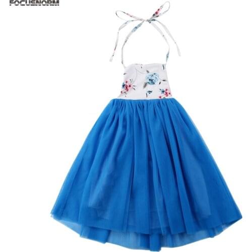 Pageant Flower Girl Dress Kids Birthday Wedding Bridesmaid Gown Formal Sleeveless Belt Floral Print Lace Tutu Ankle-Length Dress