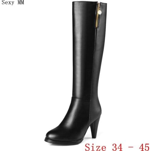 Spring Autumn Women Knee High High Heel Boots High Heels Woman Thigh High Long Boots Botas Plus Size 34 - 40 41 42 43 44 45