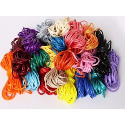 Hot Selling 2mm 5m/lot Waxed Cotton Cord Wire String Jewelry Findings Beading Thread for DIY Fashion Choker Necklace Bracelet