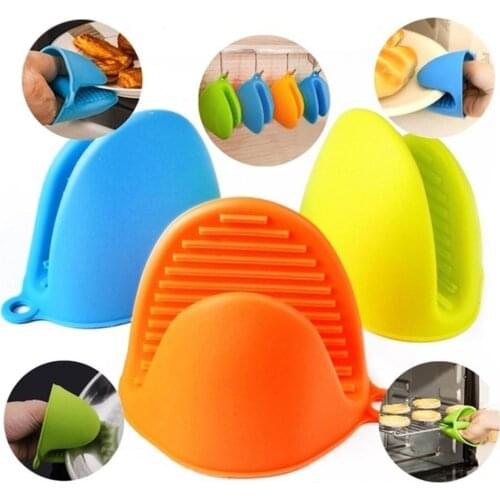 1Pc Silicone Heat Resistant Oven Insulated Glove Anti-slip Pot Bowl Holder Baking Tool Accessories